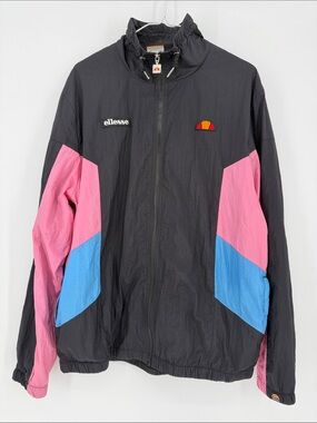 Ellesse Vinales Men’s L Retro Colorblock Windbreaker Track Jacket 90s Style